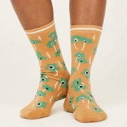 Thought Bio-Katoenen Sokken - Poppies Mango Yellow Comfortabele sokken van bio-katoen